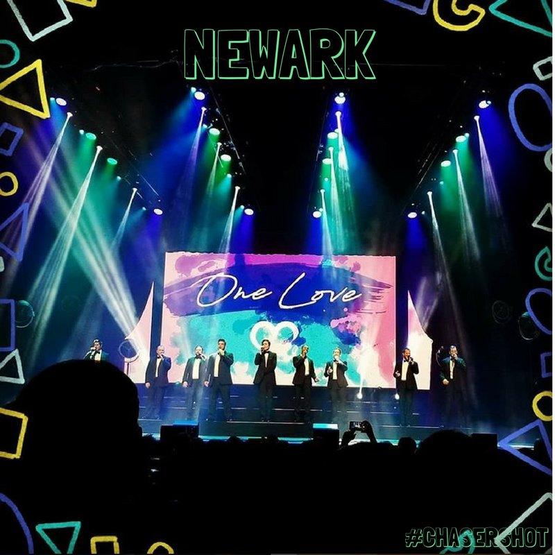 SNCmusic's tweet photo. Thanks for sharing the holiday cheer with us at @njpac on The #SpeakeasyTour! Love this #ChaserShot from Lore M. #StraightNoChaser #SNCLive https://t.co/zcbWAeolkb