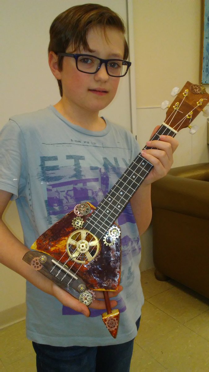 sassart's tweet photo. This is Adian's amazing ceramic electric uke! Just wow. STEAM in action! #rsmsrocks #rsdfinearts #cbgitty #observeme https://t.co/fsSIHB98Tl