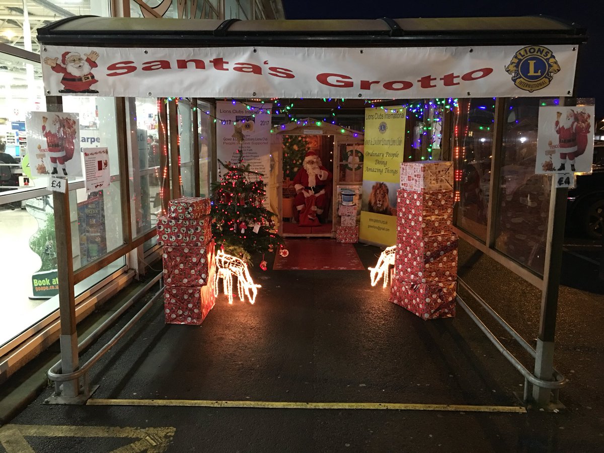 Santa’ Grotto at Tesco Extra Fforesfach till Saturday afternoon  with Gower &amp; Llwchwr Estuary Lions Club