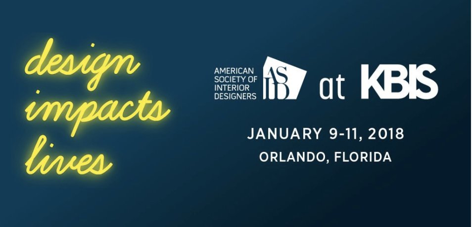 KBIS's tweet photo. Design has the power to impact lives in a positive light. Follow along for three days of educational chats and programs this January in the Impact of Design Pavilion Powered by @ASID. https://t.co/kV6GRHYStj #KBIS2018 https://t.co/VjYi19UK8O