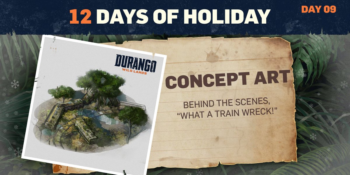 Can you picture the wreckage? Send us a drawing of you warping into Durango: Wild Lands! #12DaysofHoliday #Day9