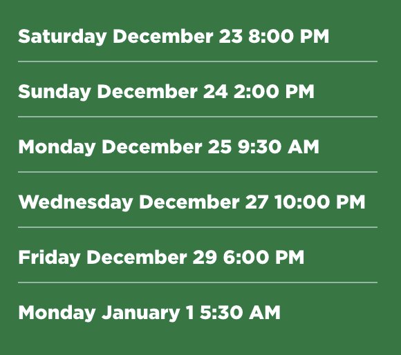 bridgetupdates's tweet photo. Need to get your @BridgetRegan Christmas movie fix? Here's all of the airdates for both #MagicStocking (red) and #ChristmasGetaway (green) on @hallmarkchannel! 🎄❤️ https://t.co/dHu3HvKT7d