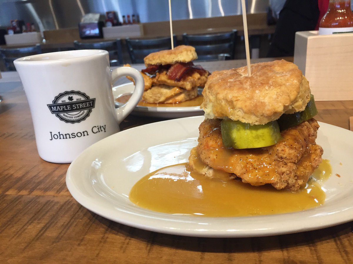 JohnsonCityCVB's tweet photo. @MapleStreetBisc is now open. We went by this morning...one word: YUM. If you haven't checked out Johnson City's newest breakfast spot - do it. Go see them at 1033 Hamilton Place Dr. https://t.co/JaxA16CCSV