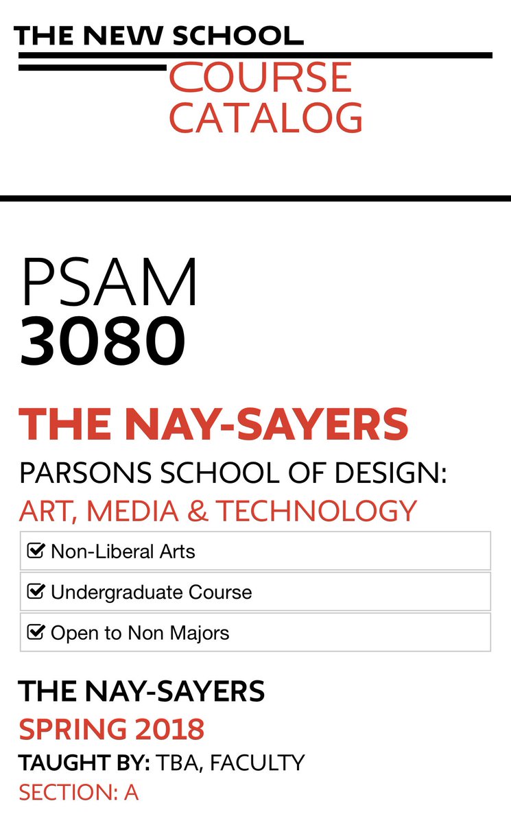 TheNewSchool's tweet photo. Already anticipating post-winter break woes? This might be the Spring '18 course for you 😌 "What does it mean to not go outside, but to stay in, to dwell, to fester?" https://t.co/ImVeGxejVP https://t.co/xcf8QjDo4x