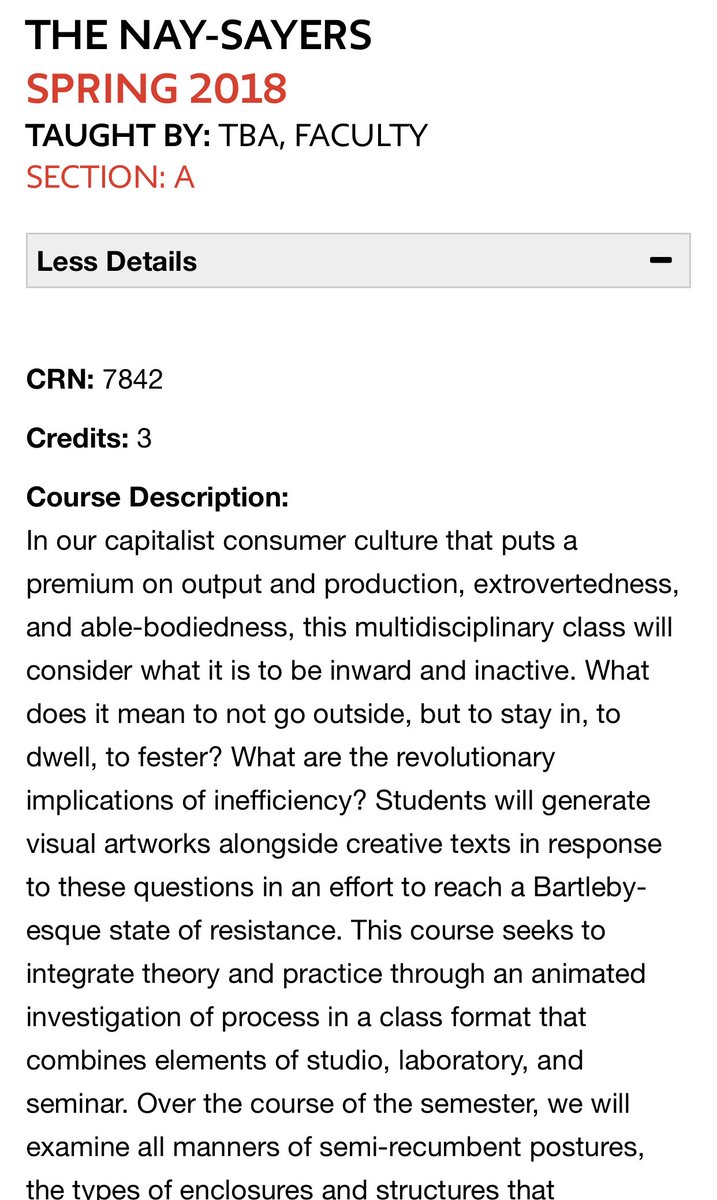 TheNewSchool's tweet photo. Already anticipating post-winter break woes? This might be the Spring '18 course for you 😌 "What does it mean to not go outside, but to stay in, to dwell, to fester?" https://t.co/ImVeGxejVP https://t.co/xcf8QjDo4x
