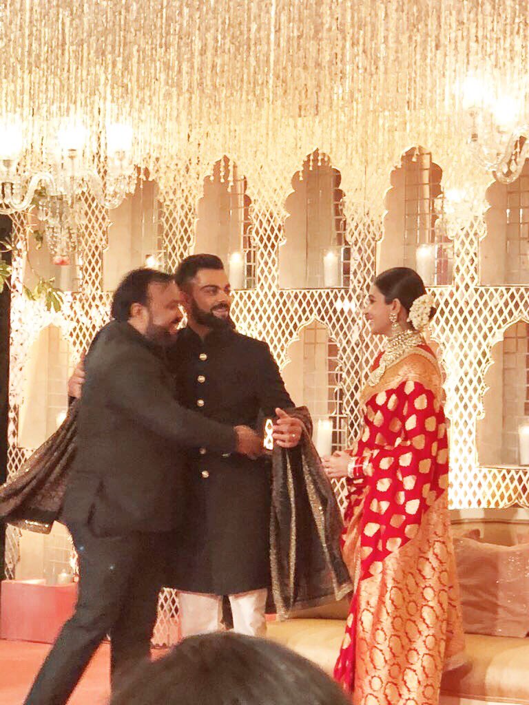  @AnushkaSharma &  @imVkohli while on stage   #VirushkaReception  #Virushka  #VirushkaWedding