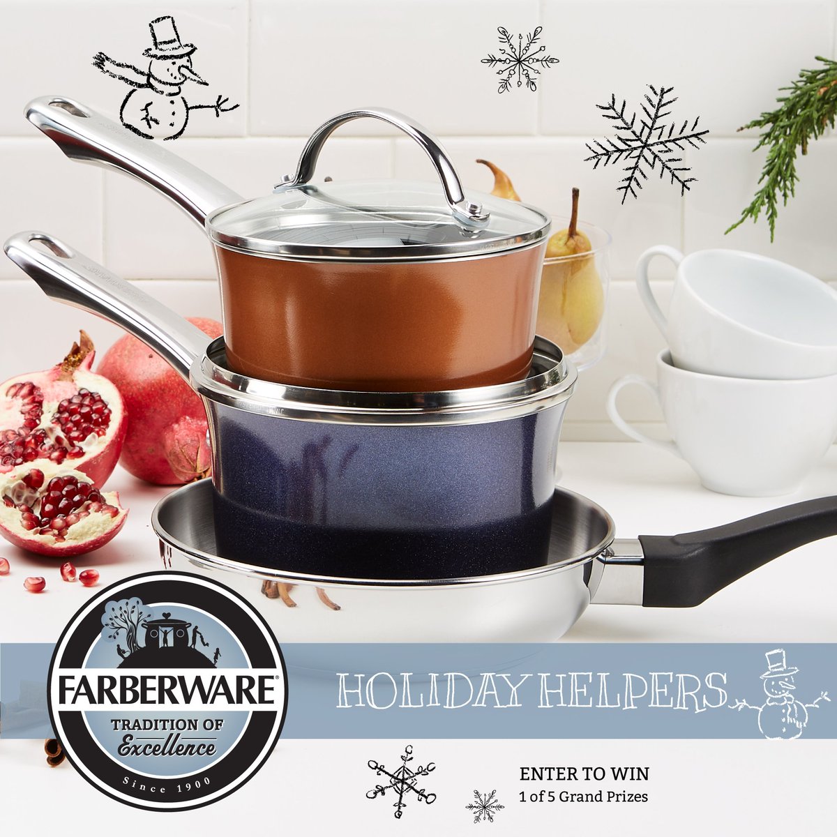 FarberwareCook's tweet photo. RT to share &amp; enter daily for a chance to #WIN 1 of 5 cookware sets–in the Farberware collection of your choice–in our Holiday Helpers #SWEEPSTAKES! https://t.co/IRa6TEIgAl https://t.co/XRGaTepyM1