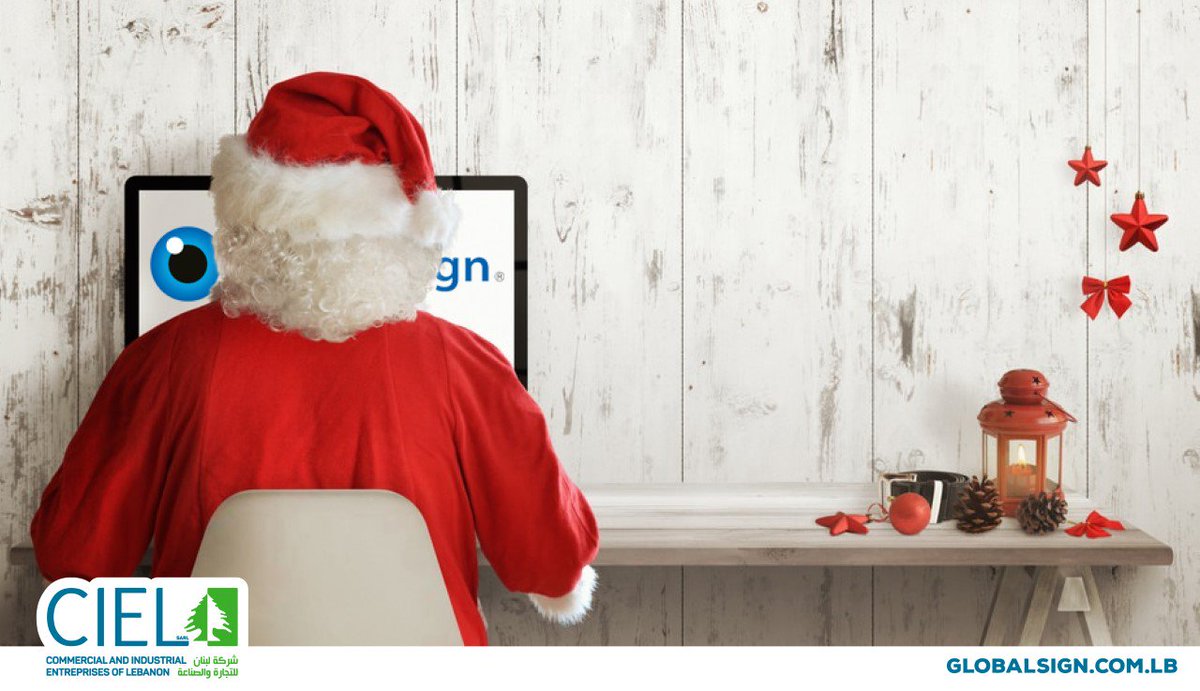 Ciel_GlobalSign's tweet photo. Even Santa protects his online business! 
May the miracle of #Christmas fill your heart with Joy 😀 
 أعياد مجيدة نتمناها لكم ولأحبائكم https://t.co/Kjx0R4feFq