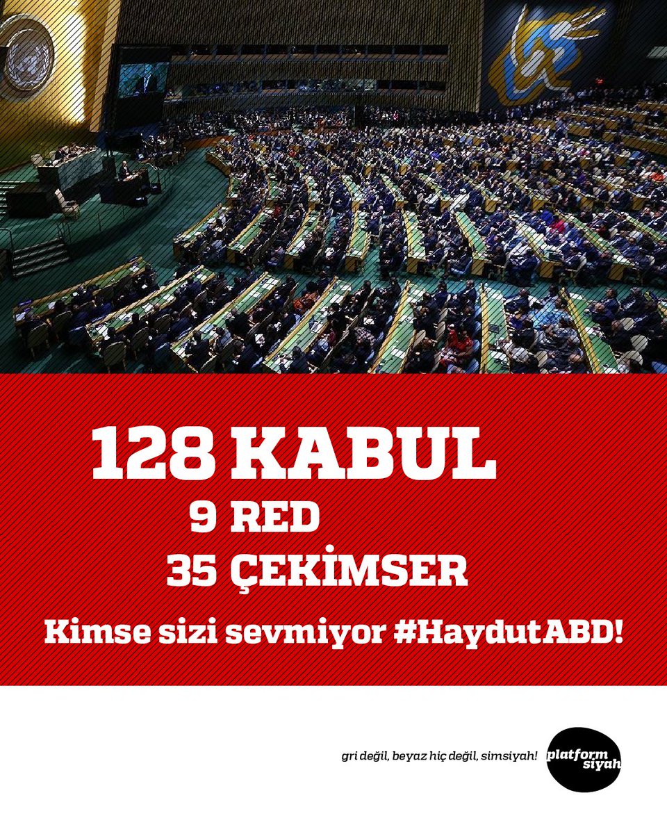 128 KABUL
9 RED
35 ÇEKİMSER

Kimse sizi sevmiyor #HaydutABD!