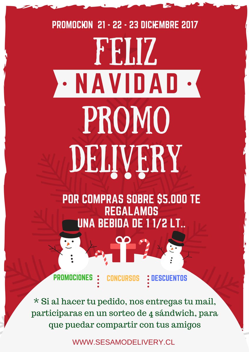 SesamoExpress's tweet photo. Haz tu pedidos delivery al 222226841 y por la comprar superior a $5.000 te regalamos una bebida de 1 1/2 Lt. Válido del día 21 al 23 de diciembre.
https://t.co/lHGb22j9u1 https://t.co/URZBXWgxVH