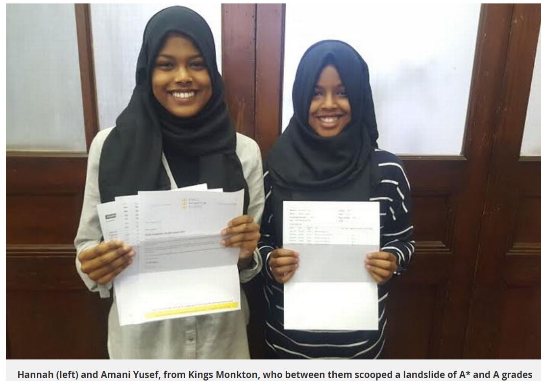 Two other Outstanding Academic Achievement Awards were presented to two amazing young girls from the community, sisters Hannah &amp; Amani Yusuf who between them scooped a landslide of A* &amp; A grades in their GCSEs <a href="/WalesOnline/">WalesOnline 🏴󠁧󠁢󠁷󠁬󠁳󠁿</a> even did a piece on results day🏆🎓#WelshSomaliAwards2017