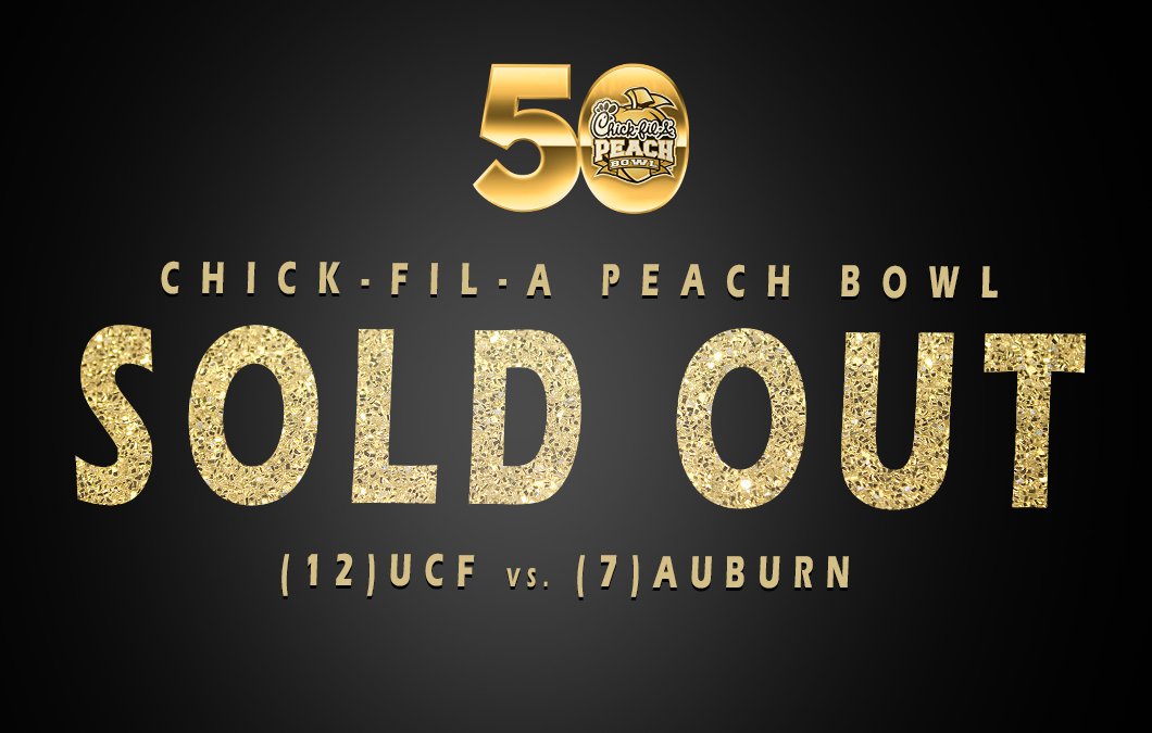 CFAPeachBowl's tweet photo. It’s officially official: the #CFAPeachBowl is SOLD OUT. 

🔗: https://t.co/WhzhjuFIo5 https://t.co/nYqqySXoyR