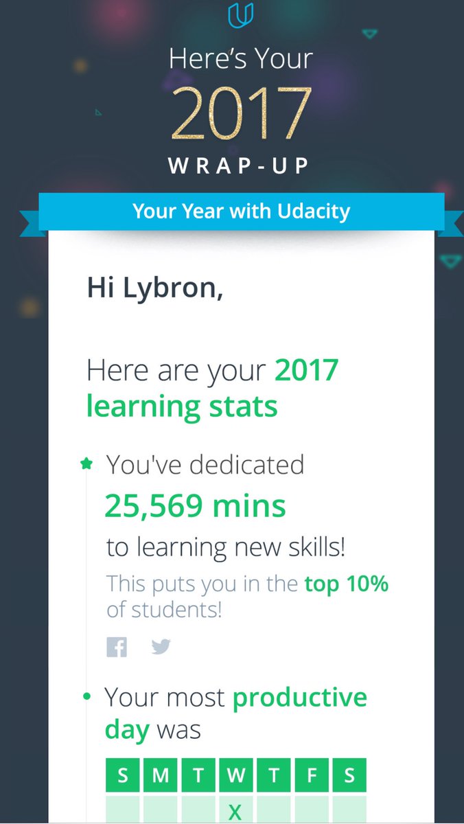Lybron's tweet photo. I sure learned a lot this year. Thanks @Udacity! #Udacious #LifelongLearning https://t.co/xFxK6Vc2yQ