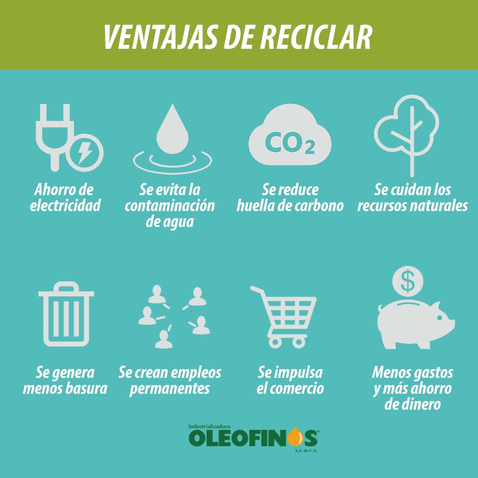 oleofinos's tweet photo. ¿Por qué es importante reciclar? ♻️🌷 Te dejamos las ventajas que existen gracias al #reciclaje.  🌳🚮 https://t.co/yn3qWSrD9F