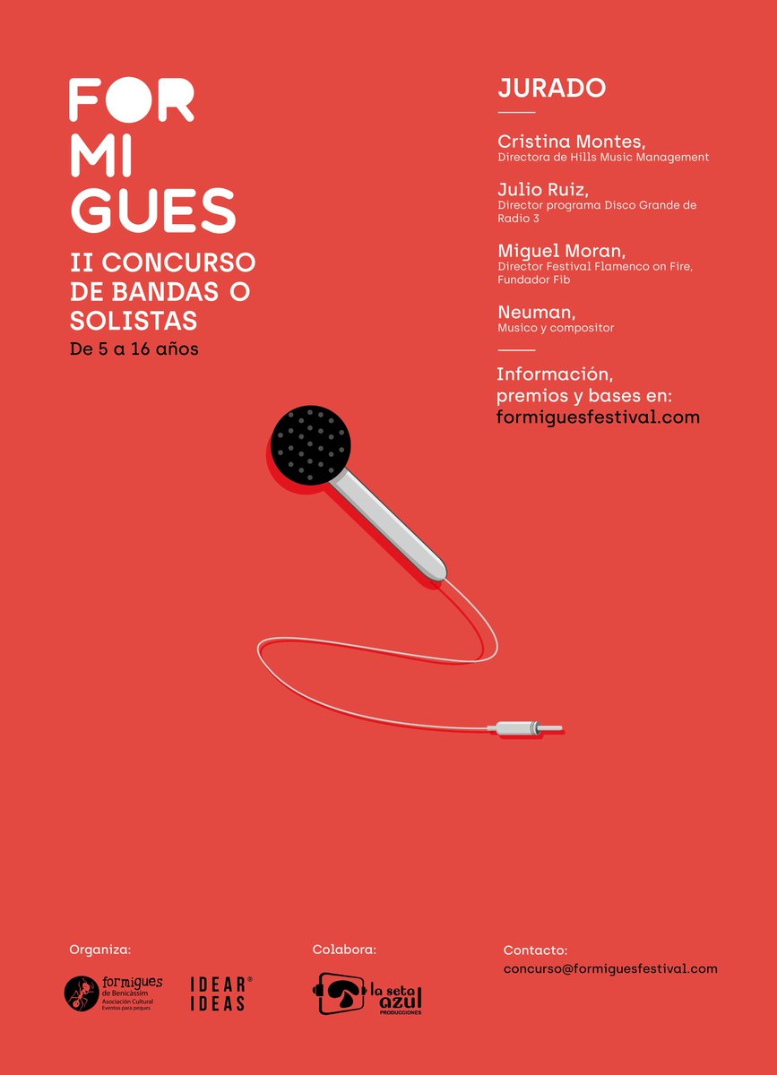 Ya podéis ir ensayando!
Este año contamos con un jurado de escándalo.
Inscripciones del 1 al 11 de febrero.