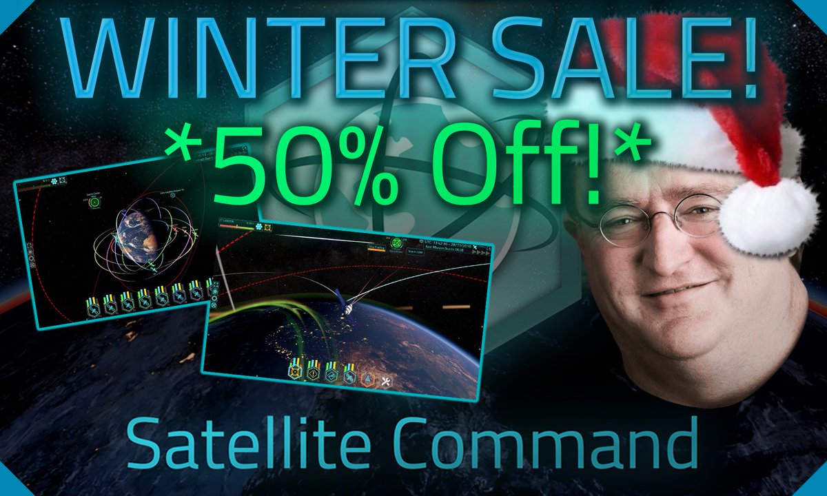 SatCommand's tweet photo. Satellite Command is 50% off during the #SteamWinterSale! That's our lowest price yet!

Santa Hats on Satellites for the Christmas period!

Buy Now: https://t.co/Y5bsIMbStK https://t.co/WrqdnB036N