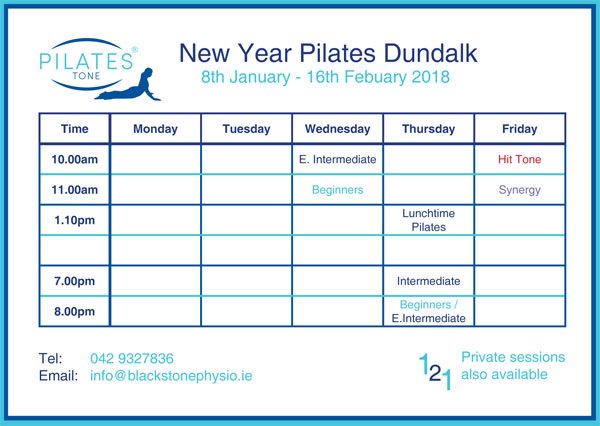FionneAustinPT's tweet photo. Get 2018 off to a good start! Do pilates. Something here for everyone. 
#blackstone #louthchat https://t.co/mD4eFKA9kQ