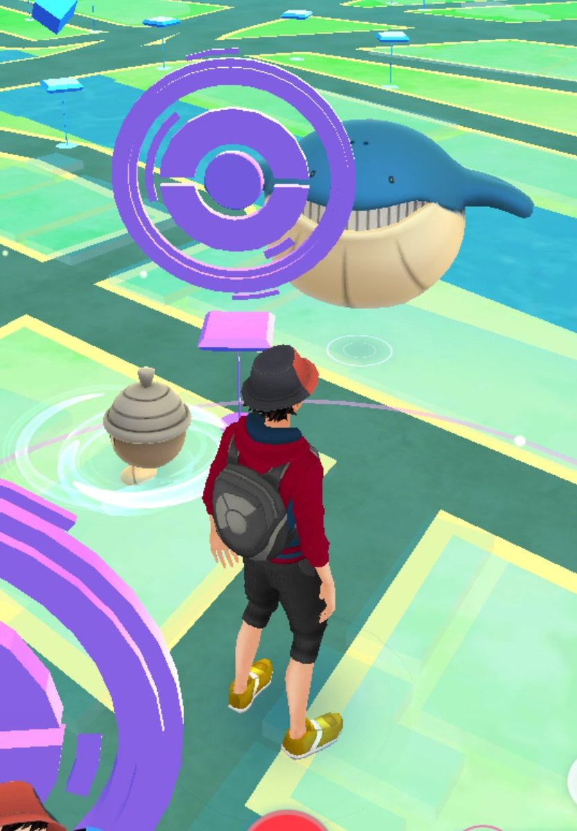 ポケモンgo ホエルオーがとにかくでかい ジム戦では画面がみづらく回避しづらいという弱点も