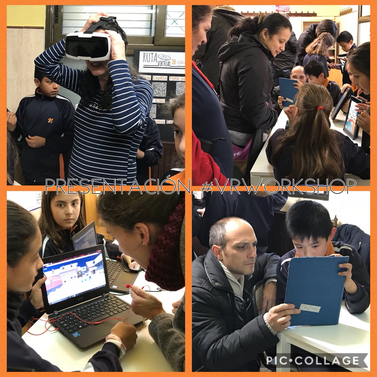 Marta_Ef's tweet image. Presentación a las familias de los #workshops2017 En #VRworkshop mostramos la #rutavirtual creada con #fotografías360° , los #diseños3D y las historias interactivas de animación. #RealidadVirtual #AprendizajeyServicio #learningbydoing