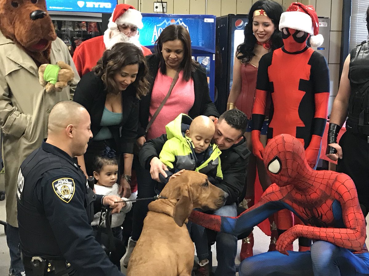 NYPDPBBronx's tweet photo. Help us welcome to his very own Christmas Surprise our cancer warrior Borough Commander for a day 4 year old Emiliano Lopez. https://t.co/miMQRkWzBv