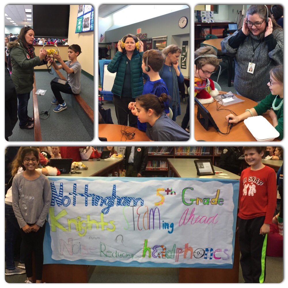 KnightsSTEAM's tweet photo. Thank you, parents, for coming to try out the 5th grade Knights' noise-reducing headphones! The students did an amazing job creating their prototypes and explaining what they learned about sound! #NTMiLab @MarinersClass @MrPrice5th @Donnaruma178 @NTMPrincipal @APSscience https://t.co/WHIso2wwJw