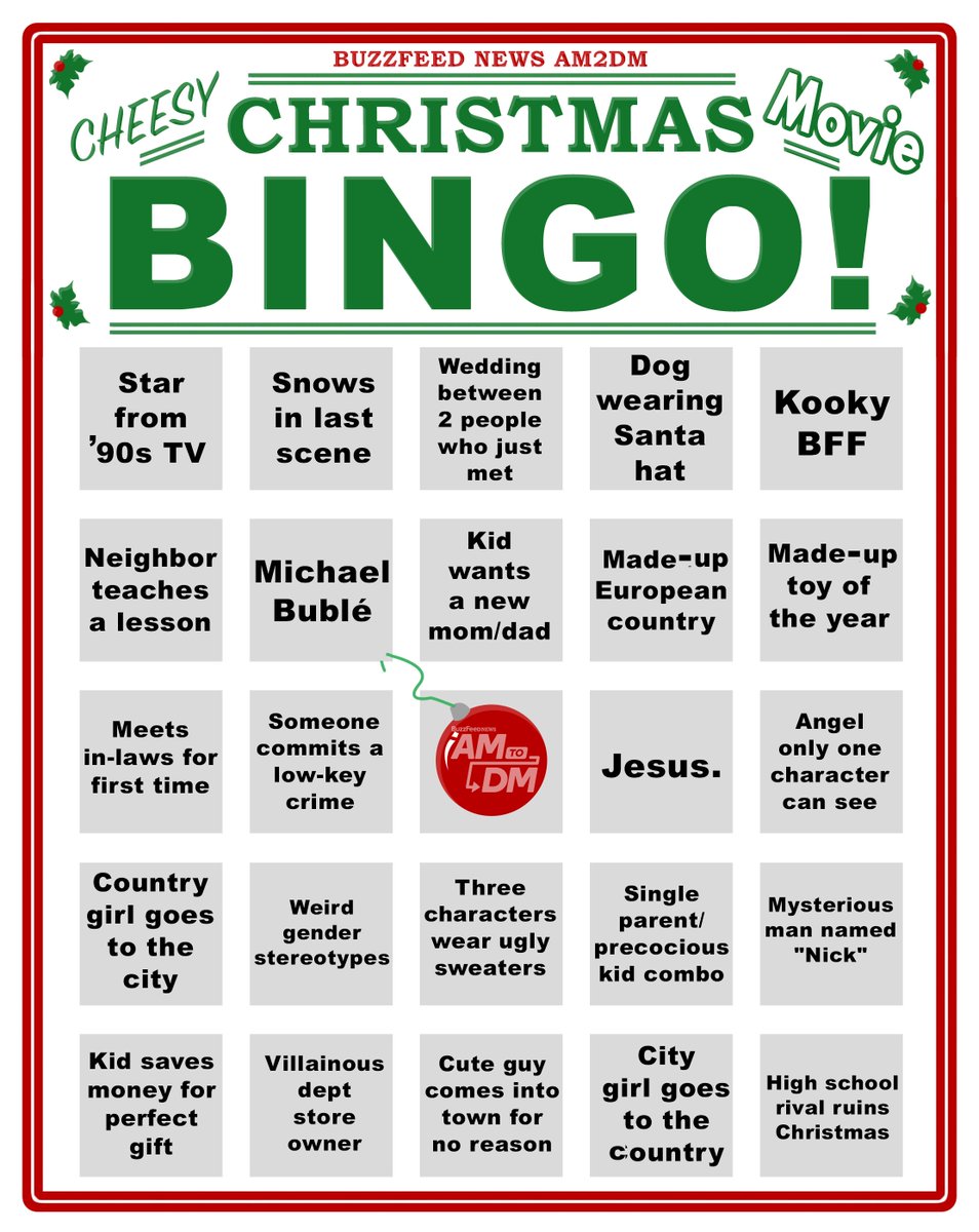 Hallmark Christmas Movie Bingo Game