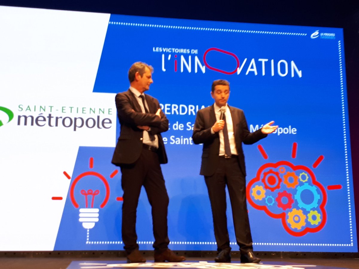 jcLassalle's tweet photo. Première édition des Victoires de l'innovation de la Loire. Gaël Perdriau: Saint Étienne Métropole    a fait de l'innovation le vecteur de son développement. https://t.co/Gwz32FRswo