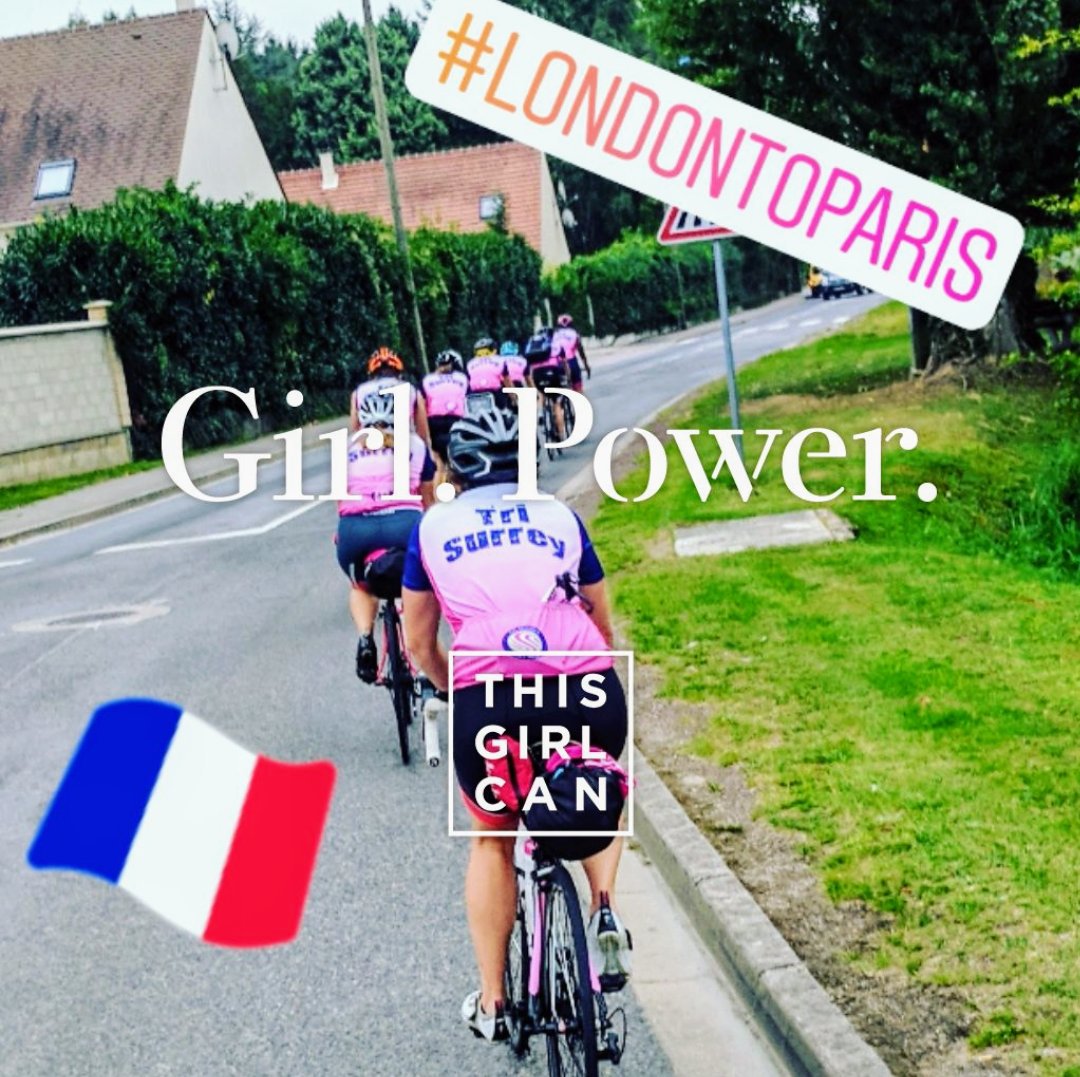 sophiehodge's tweet photo. Reminiscing back to an amazing 3 days cycling to Paris with the incredible @TriSurrey girls @angliss_stacey @Jolene_Bull @LeanneAndMe @SaliPhillips @madmillett @emmabartolo @claireattwood88 @ThisGirlCanUK #girlpower #cycling #pedalpower https://t.co/F9fPHVyshp