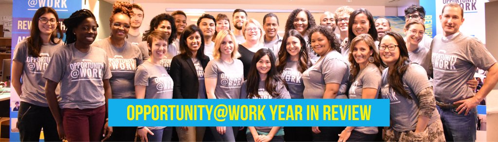 2018 is almost here! To celebrate our path foward, let's take a look back at our biggest 2017 moments from <a href="/OpptyatWork/">Opportunity@Work</a>'s journey to create a labor market that allows all Americans to work, learn and earn to their full potential. buff.ly/2p9PwnG #OpptyYearInReview