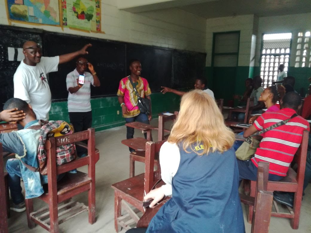 EUEOMLiberia's tweet photo. Our #EUEOM election observers in #Monrovia were observing a NEC training of queue controllers for polling centers and polling places. #Liberia https://t.co/g6p8cdFygK