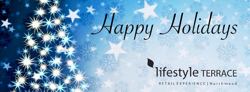 LIfestyleTer's tweet photo. Happy Holidays
#LifestyleTerrace #HappyHoliday #ShopingBenoni #NorthmeadBenoni #cirobertson https://t.co/5W6jqBbhRq