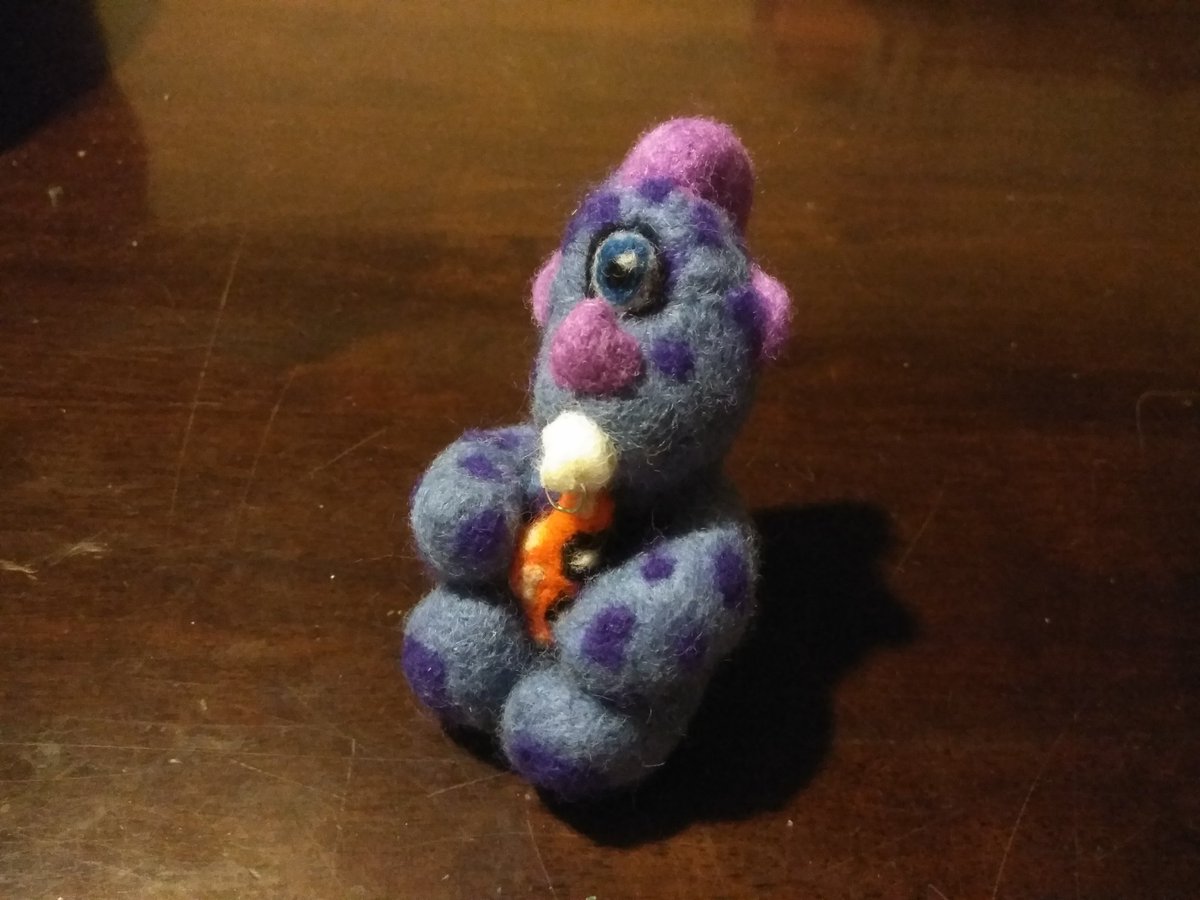 Jensartden's tweet photo. A cute fuzzy baby monster out of felt. Why not? #needlefelting #fabricsculpture #woolarts #monster #sapphire7art #artsandcrafts #makebelieve #art #monsterart https://t.co/n6tzrQUHgx