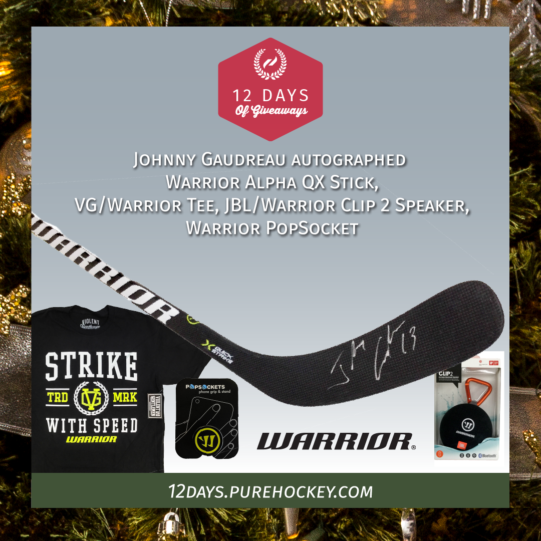 🎁Day 11: We're giving away a <a href="/WarriorHockey/">Warrior Hockey</a> signed Alpha QX stick by none other than Johnny Hockey🎁

- Favorite &amp; retweet to increase your odds.
- Must be entered online @ 12days.purehockey.com to win.
- Winner announced tomorrow AM.
- Good Luck!