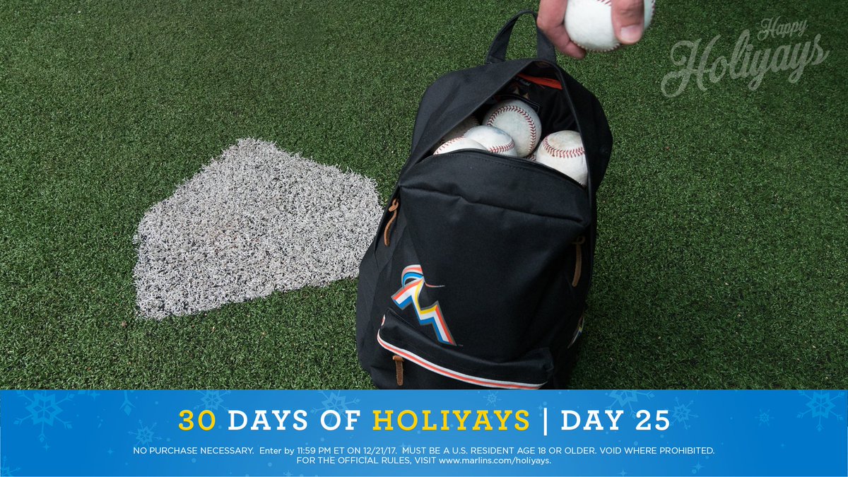 Marlins's tweet photo. Correctly guess how many baseballs are inside this @Herschelsupply backpack, and it could be yours — filled to the brim with #Marlins goodies. Reply with your answer to enter.

#30DaysofHoliyays | 🔗: https://t.co/JXa5Th4W0e https://t.co/gzwqxWMPe2