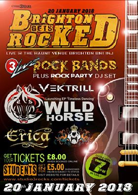 EricaBand10's tweet photo. @MusicHourUK Its all kicking off with @wildhorserockuk @Vektrill @EricaBand10 BE READY #Brighton as we hit @TheHauntLive on the 20th January 2018 .... if you don't believe us just ask #MusicHourUK and #Studio3Rocks https://t.co/wjEIUjanfE