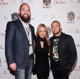 .@MMAFighting & @ufc Fighters @travisbrowneMMA and @CubSwanson at the 2014 Super Bowl Party in New York City
