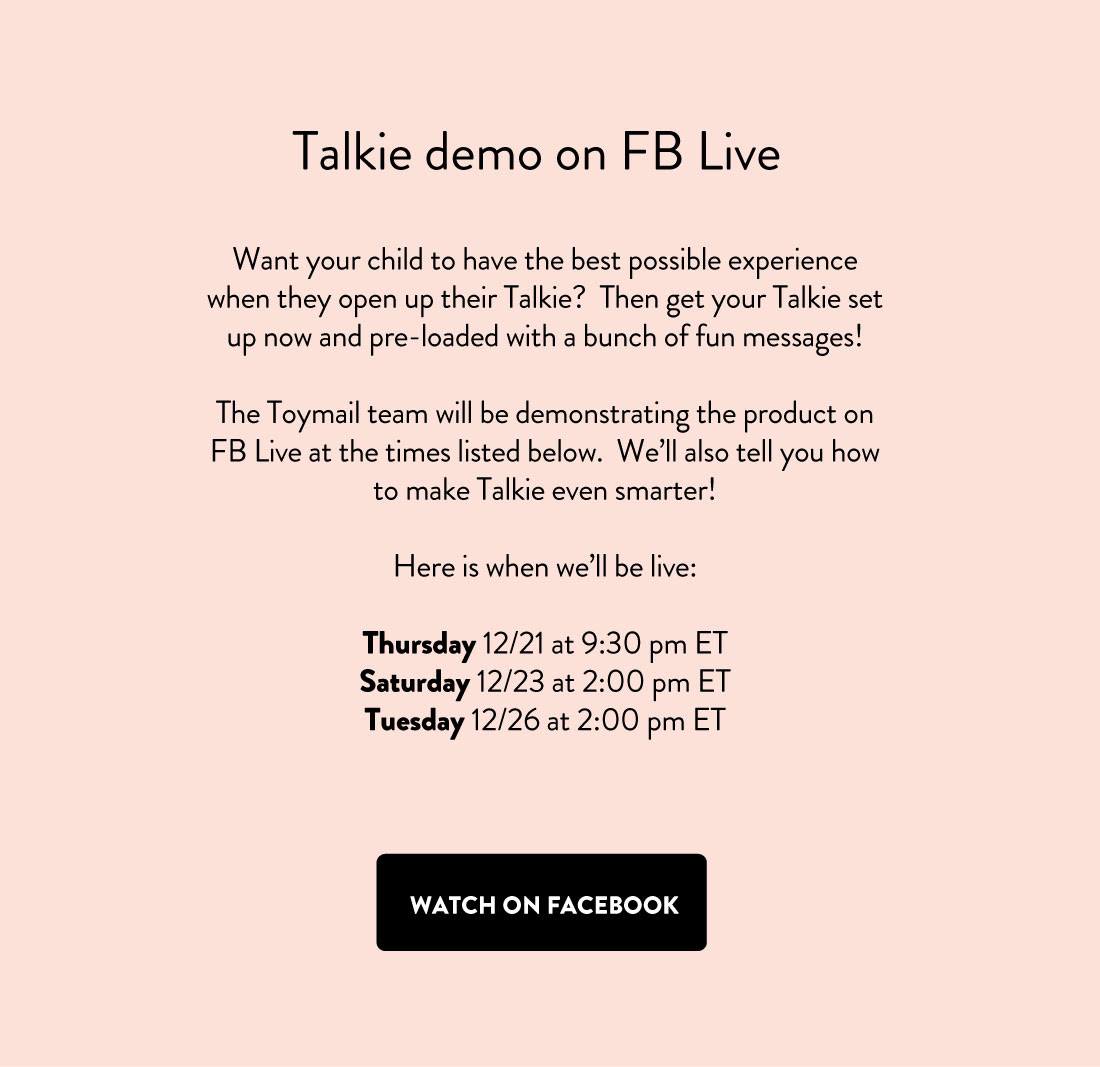 Set your Talkie up easily during our FB Live Demos! First one is tonight 💖