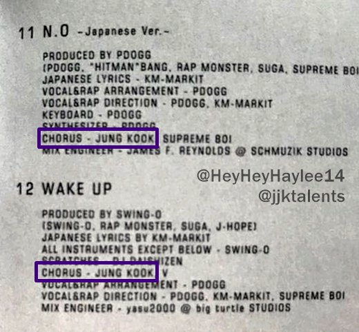 Jungkook's creditsWake Up (BTS 1st Japanese studio album)-Credits for original Japanese songs-Chorus:The StarsI Like it pt.2 Wake Up #Jungkook  #정국