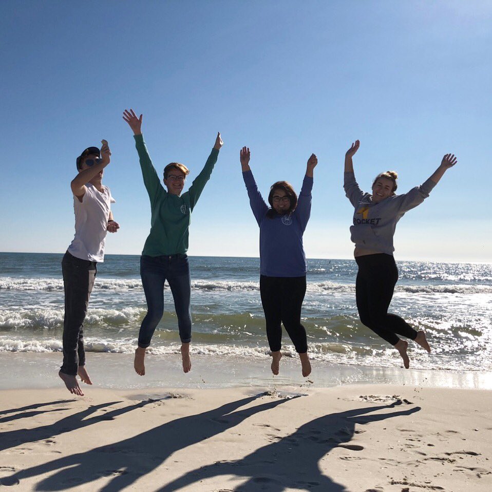 ammiller95's tweet photo. Jumping for joy that we finally got off the bus after 15+ hours #BackToBama #RocketRematch https://t.co/maHM3sN9mI