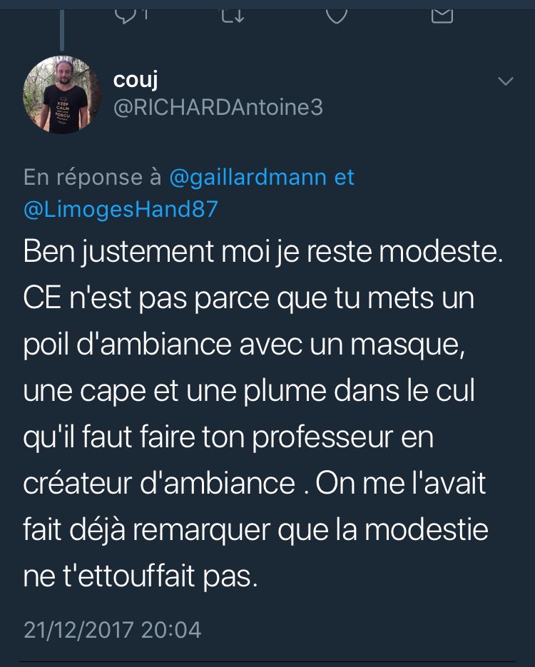 gaillardmann's tweet photo. Leçon de modestie 2.0
La plume c’est une idée 🤔..
Par contre le courage faudra attendre un peu .. #JeTeSuis et #JeTeBloque https://t.co/ZQZnOJ1J64
