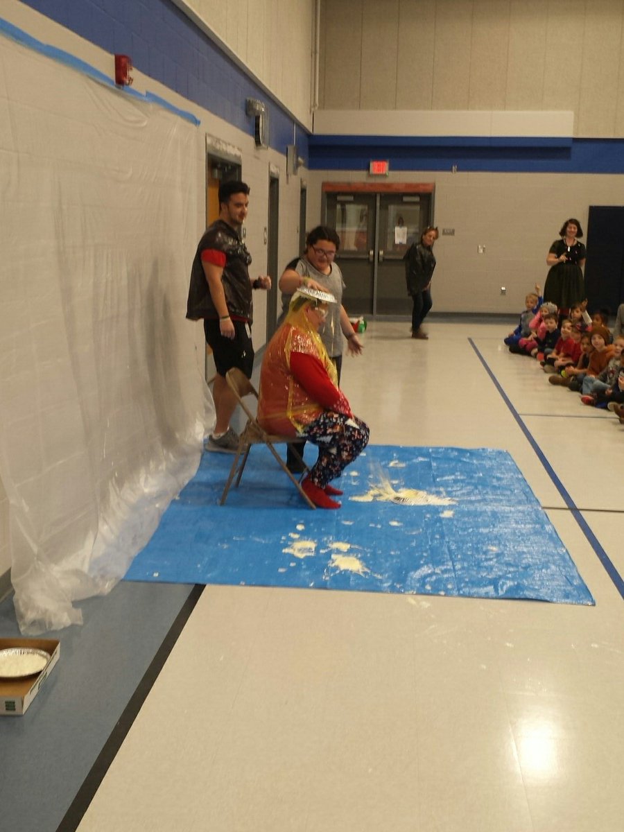 JenningsKinders's tweet photo. Christening our new gym with some pie in the face fun! @wrightdmps https://t.co/gN0VyoADK5