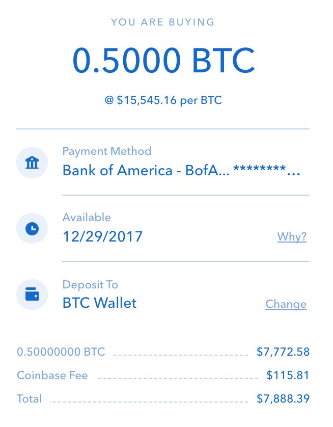 janeygak's tweet photo. Unsure where to buy bitcoin from? Comparison of buying .5 btc from @GeminiDotCom and @coinbase from exact same time:

Gemini: $15383/btc + $19.23 fee
vs
CB: $15,545/btc + $115.81 fee

comes to $7888.39 and $7710.94

$177.45 price difference for the same product https://t.co/jq4cy52gPo