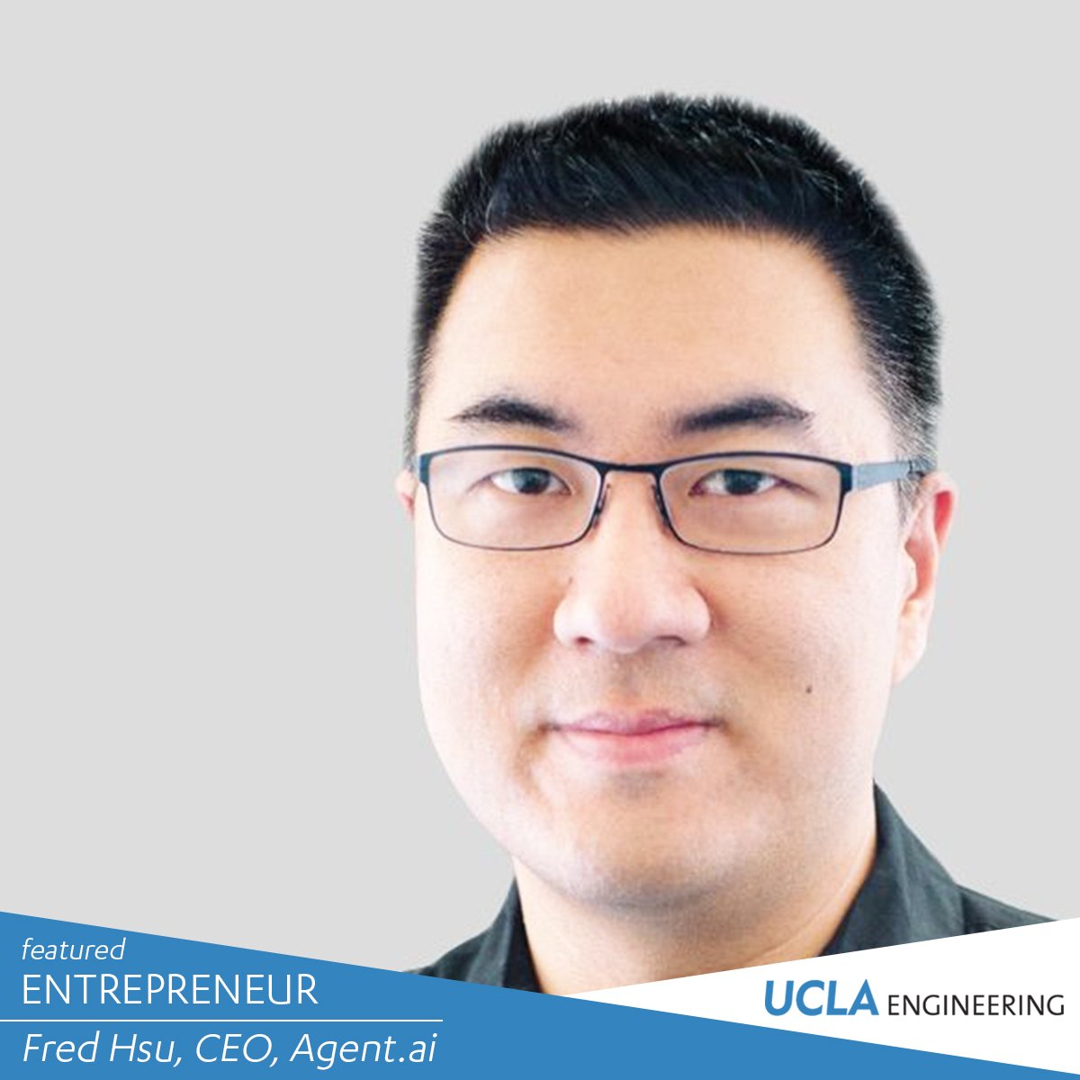 UCLAengineering's tweet image. Computer Science and Engineering alumnus Fred Hsu is the CEO of @GetAgentAI,  an AI-enhanced customer service company. This is just one of Fred’s many entrepreneurial accomplishments. He founded and bootstrapped Oversee, and served as CEO of @managehq.