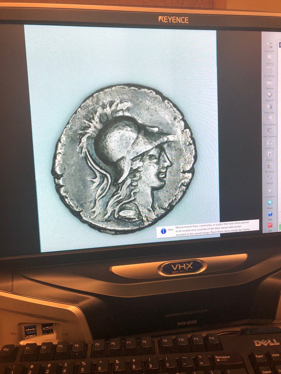 RBJMason's tweet photo. Today we are getting the @romtoronto #Keyence digital #microscope working, part of the new #ROMdigital initiative aimed at getting 10,000 objects online by 2022, thousands of small objects, from #coins to #fruitflies, will be recorded with this really cool tool. https://t.co/VamANwUMbN