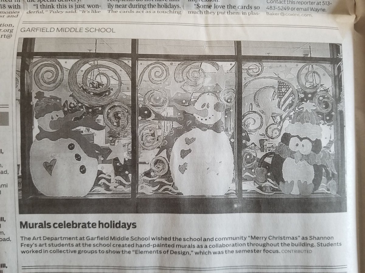 curlsss3's tweet photo. My little artists made it into the newspaper...what a great gift to have right before the holidays :) So proud of them! #Hamilton_GMS https://t.co/bQDKD5vJDF