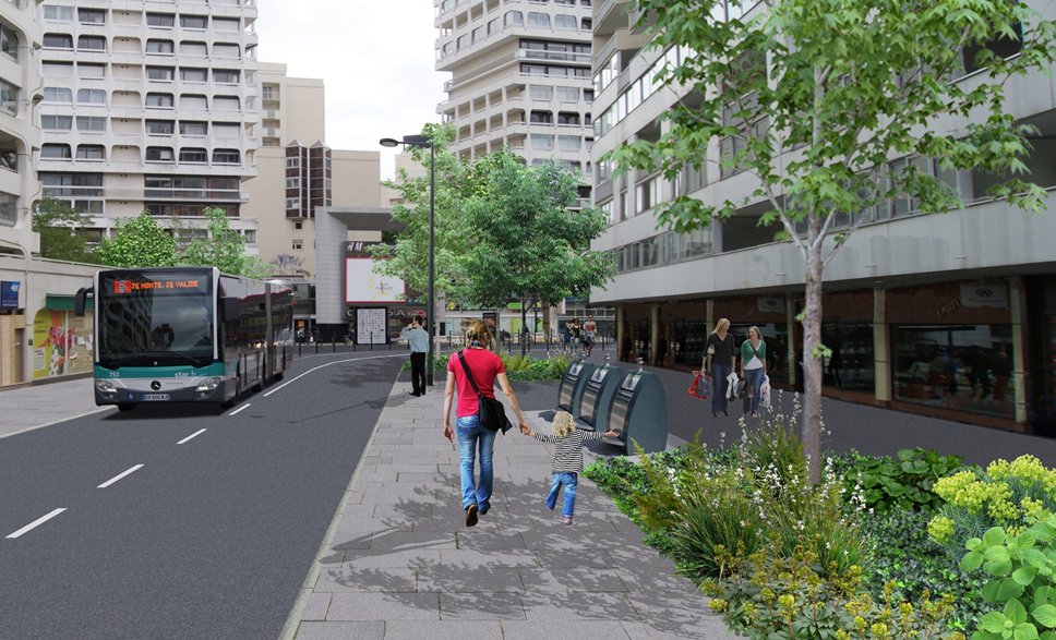 emmanuel_couet's tweet photo. Voici la future station Colombier ⬇️. Un accès urbain redessiné et apaisé au profit des vélos et des bus ! 🚲🚍🌳#ConseilRM #ligneb #metro #RennesMetropole https://t.co/VSFXIAgI15
