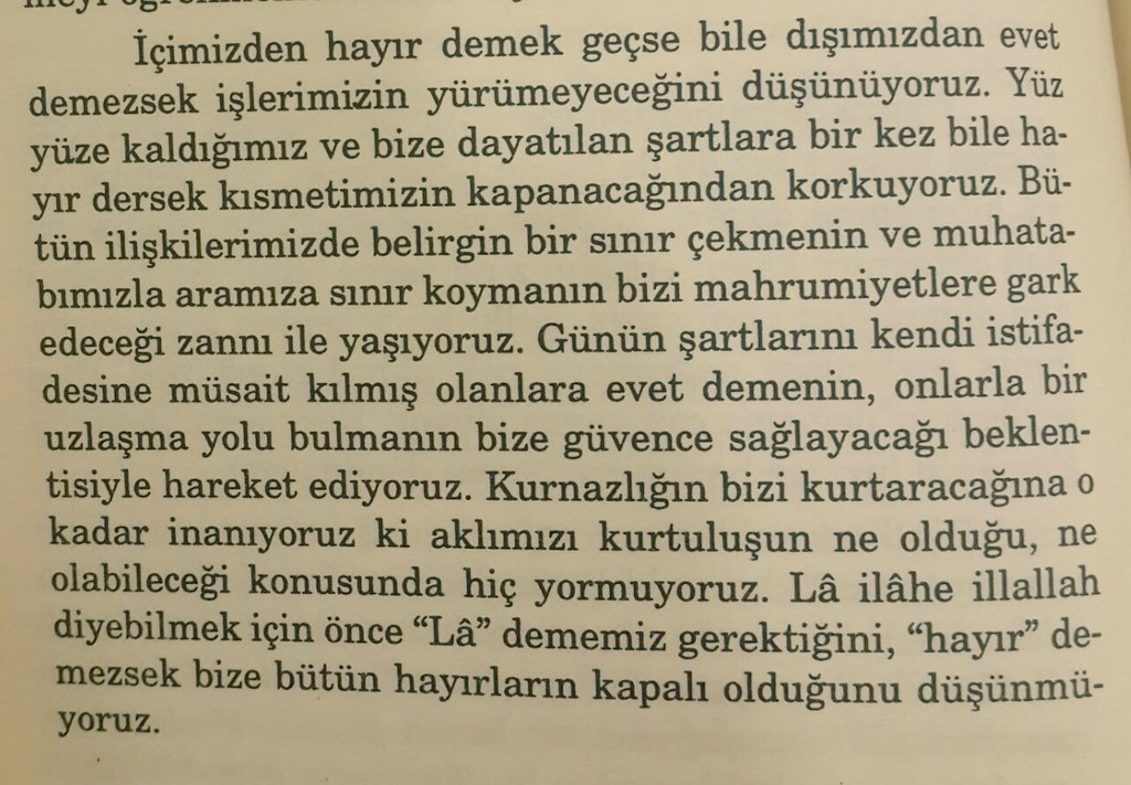 Lâ (لا ), hayır diyebilmek :