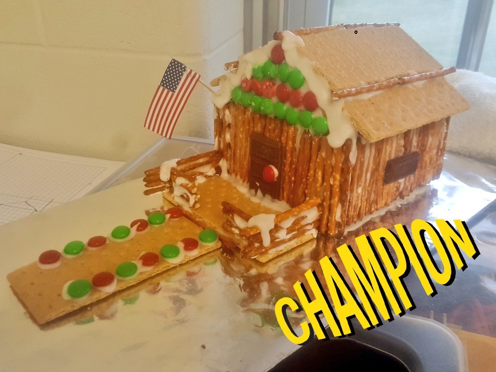 mrjwonders's tweet image. Gingerbread house challenge complete! Great job everyone!  And our winner is the team of Seth Breseman, Mason Burkeen, and Owen Hunt!  #holidayengineering @Onsted_HS