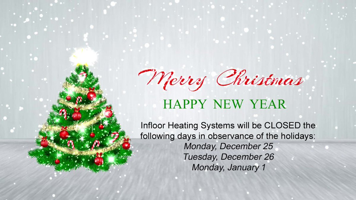 We are coming up on some #holiday hours we'd like you to know about, shown below. Place your orders early. #MerryChristmas