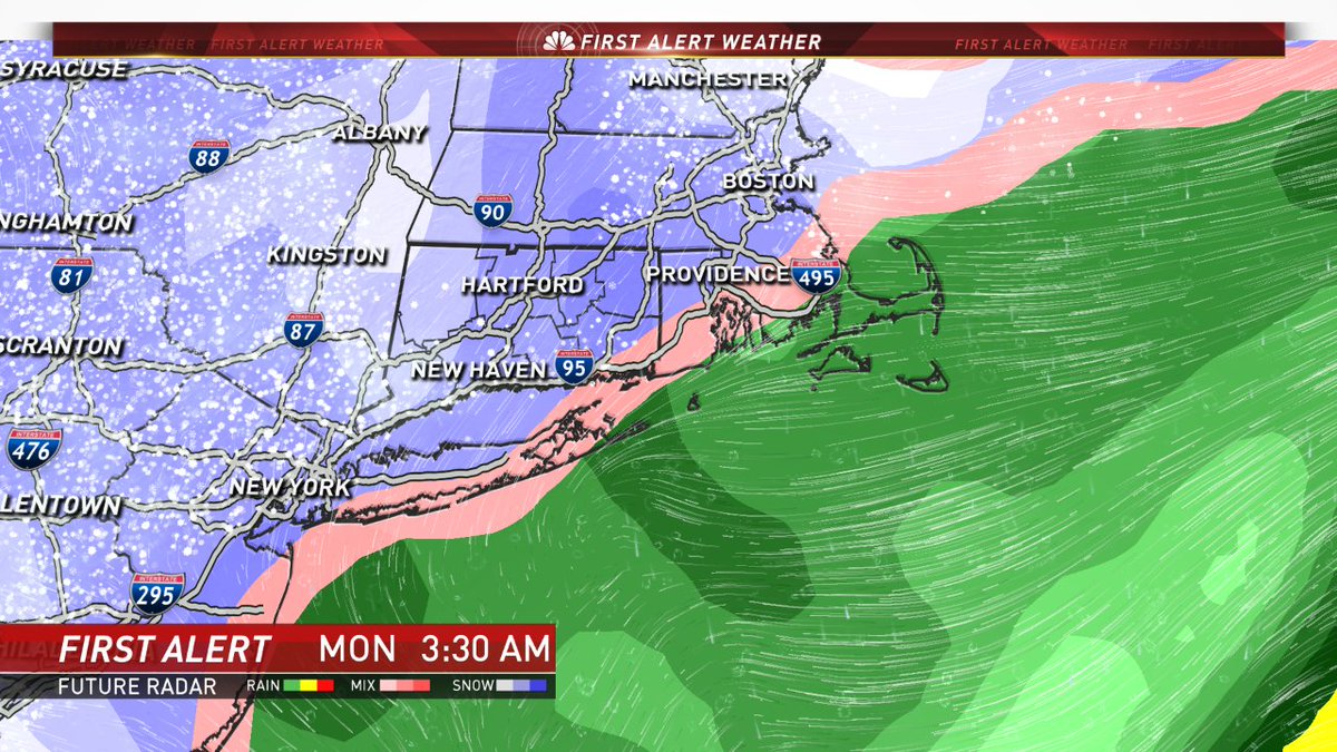 ryanhanrahan's tweet photo. Some snow for Christmas morning! Doesn't look like a big storm but accumulating snow is becoming more likely. #nbcct https://t.co/nqRfHCNk7t